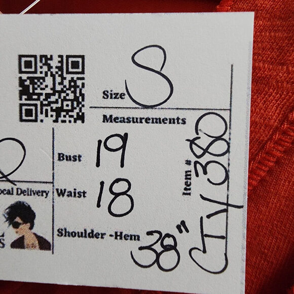 Neon Buddha Orange Cotton Sleeveless Dress Size S - Picture 8 of 8